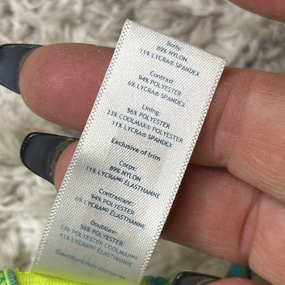 Ivivva by Lululemon 10/12 neon yellow, teal blue  and pink built in bra - Picture 7 of 16